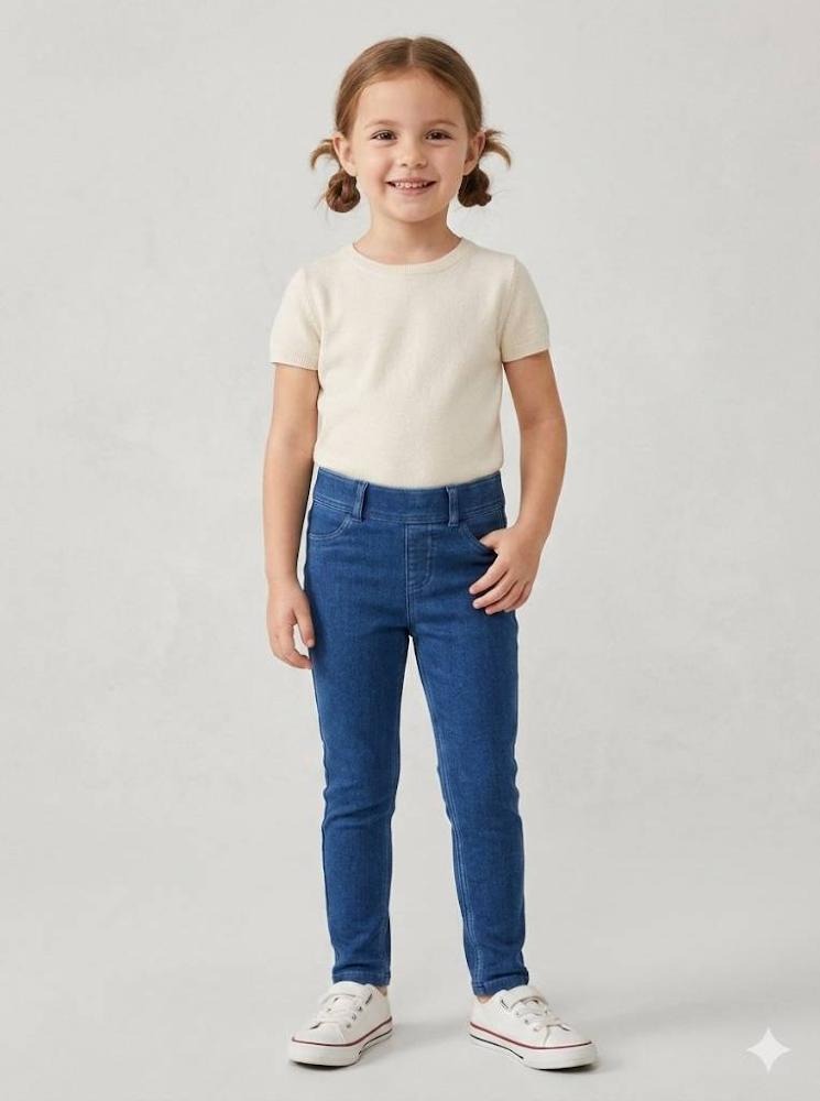 Kids' Mid-Wash Denim Jeggings