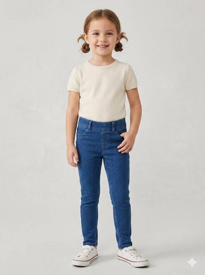 Kids' Mid-Wash Denim Jeggings