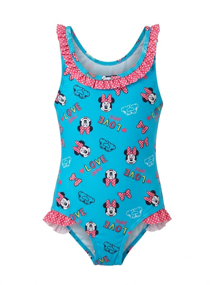 Disney Minnie Mouse Ruffled One-Piece Swimsuit - Aqua / Blue