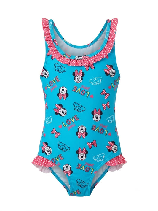 Disney Minnie Mouse Ruffled One-Piece Swimsuit - Aqua / Blue