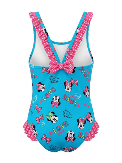 Disney Minnie Mouse Ruffled One-Piece Swimsuit - Aqua / Blue