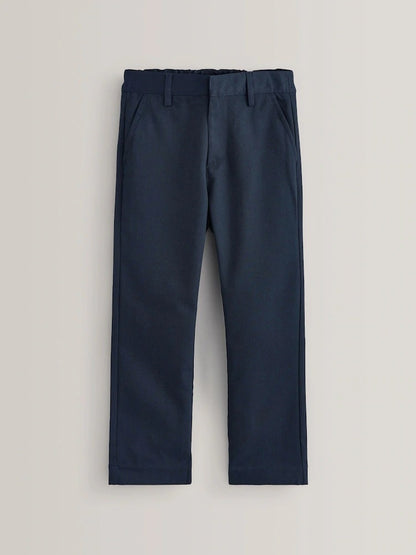 Navy Regular Waist Straight Leg School Trousers