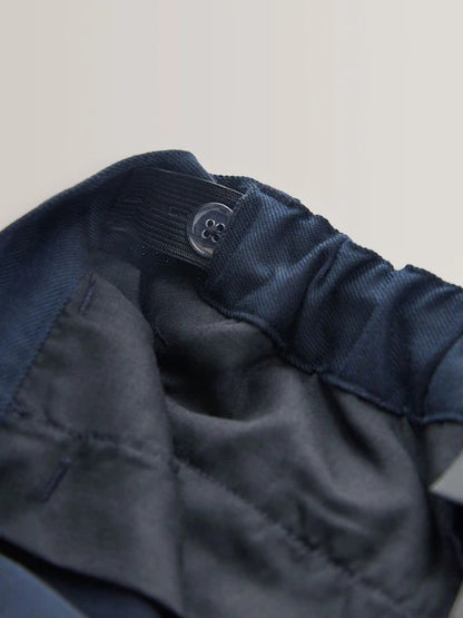 Navy Regular Waist Straight Leg School Trousers