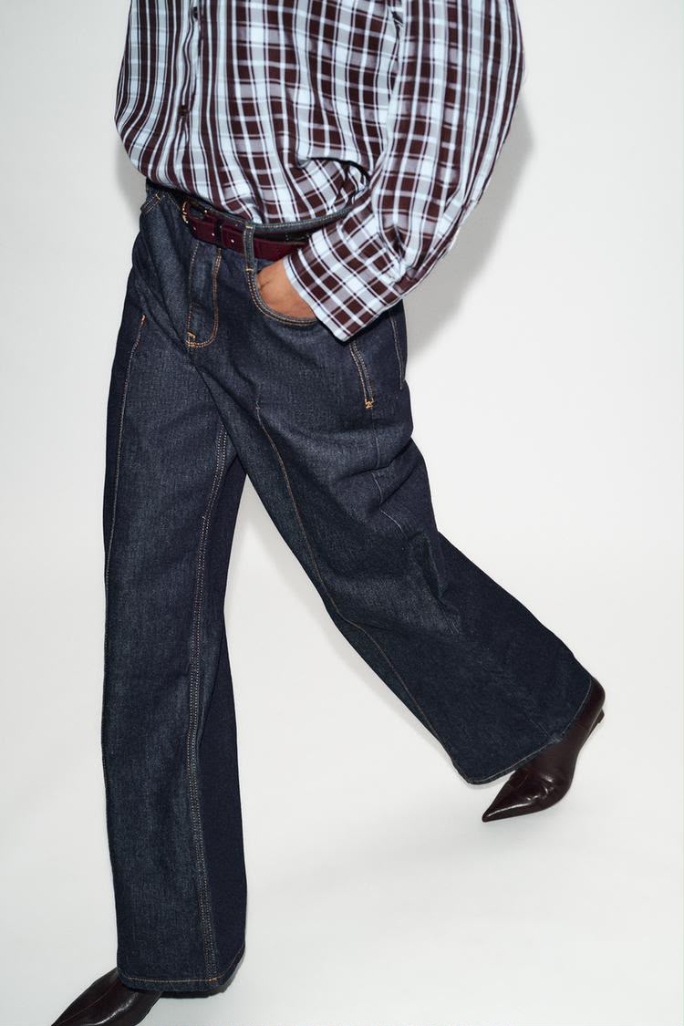 Zara High Waist Wide Leg Belted Jean