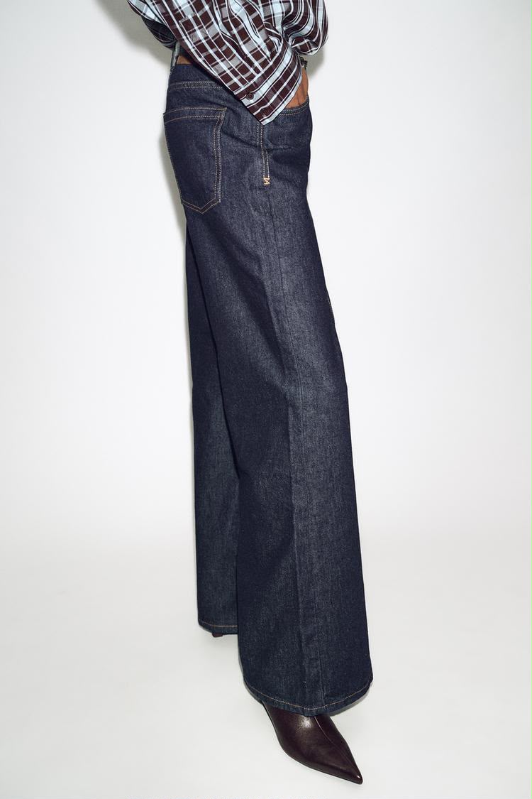 Zara High Waist Wide Leg Belted Jean