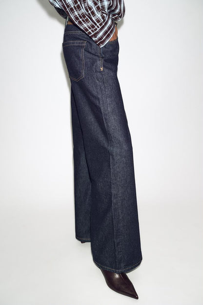 Zara High Waist Wide Leg Belted Jean