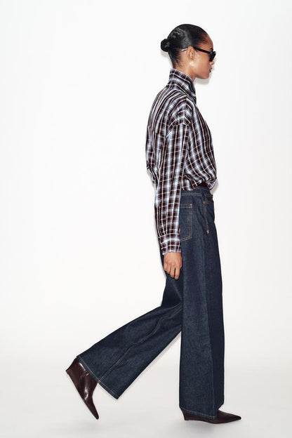 Zara High Waist Wide Leg Belted Jean