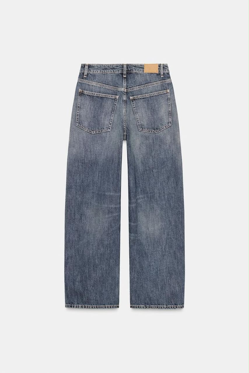 Zara Jeans TRF Baggy Balloon Mid Rise