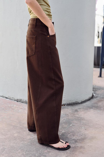 Zara Mid Waist Barrel Ankle Length