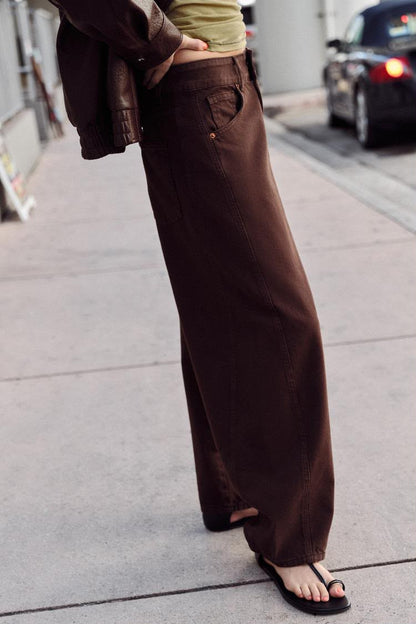 Zara Mid Waist Barrel Ankle Length