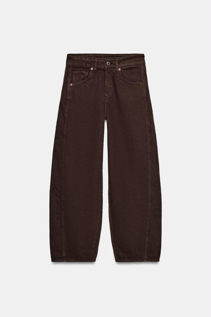 Zara Mid Waist Barrel Ankle Length