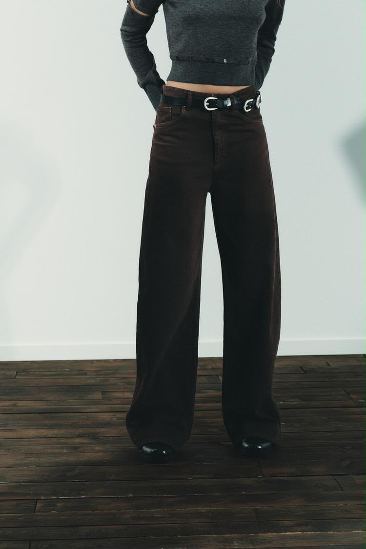 Zara High Waist Extra Wide Leg Jeans