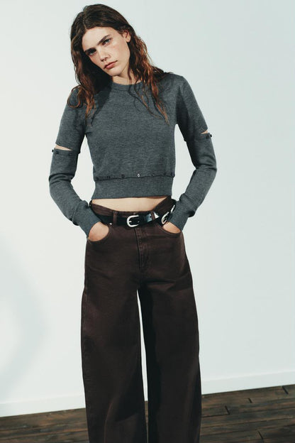 Zara High Waist Extra Wide Leg Jeans