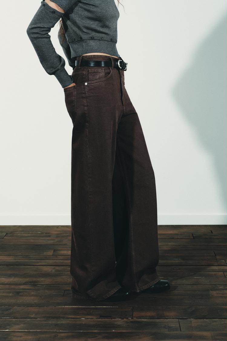 Zara High Waist Extra Wide Leg Jeans