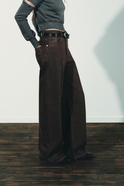 Zara High Waist Extra Wide Leg Jeans
