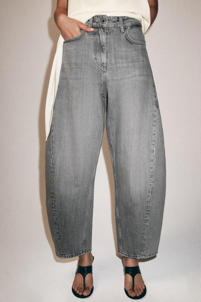 Zara Mid Rise Balloon Leg Jeans