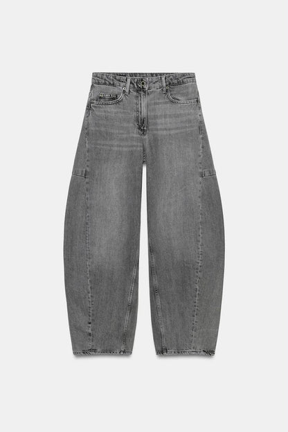 Zara Mid Rise Balloon Leg Jeans