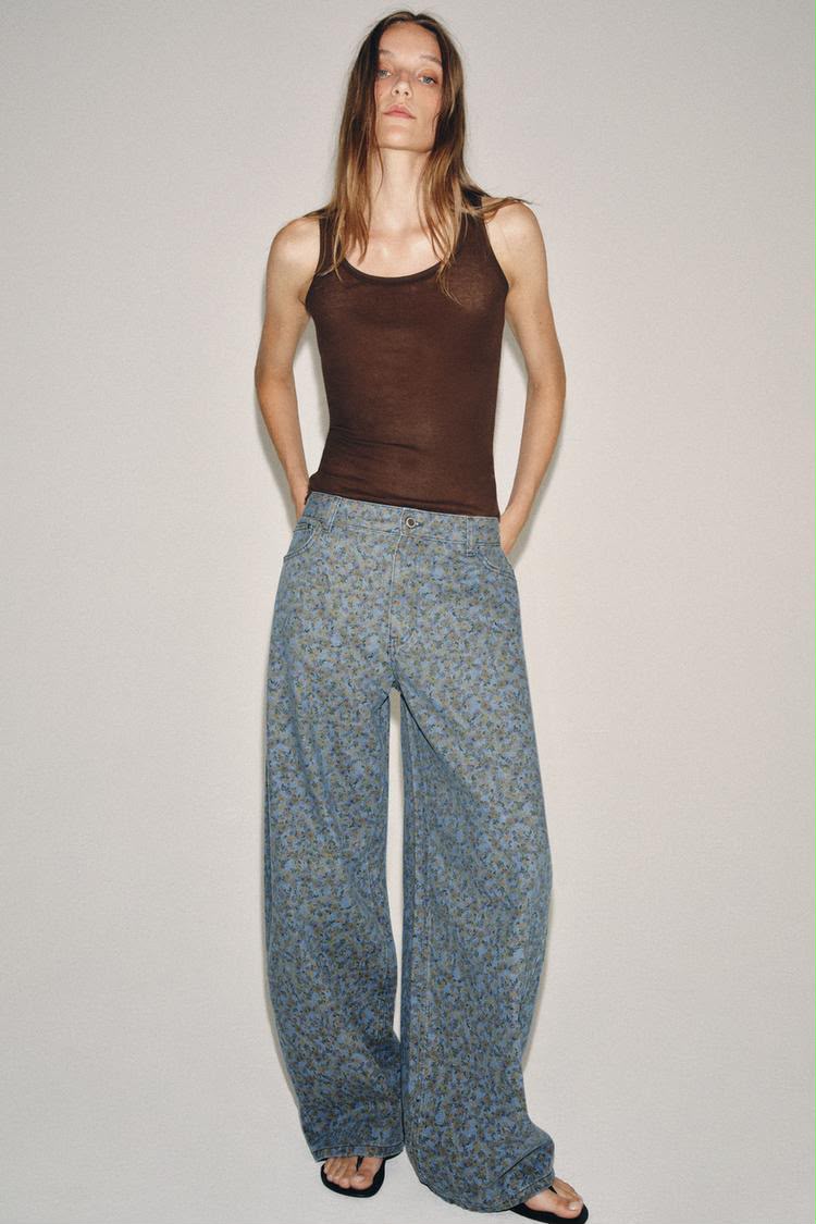 Zara High Waist Barrel Leg Jeans
