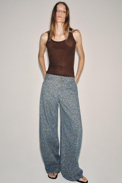 Zara High Waist Barrel Leg Jeans