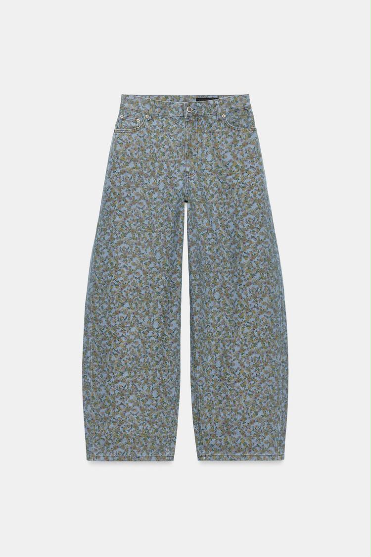 Zara High Waist Barrel Leg Jeans