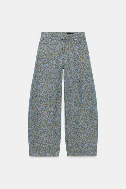 Zara High Waist Barrel Leg Jeans