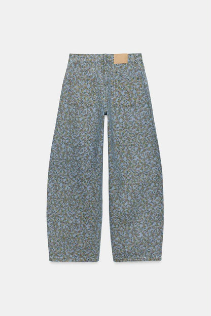 Zara High Waist Barrel Leg Jeans