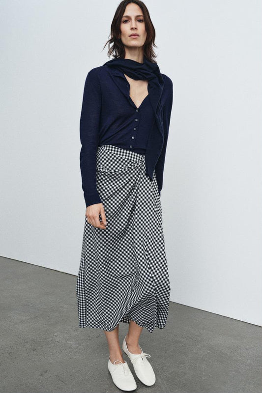 Zara Draped Gingham Skirt