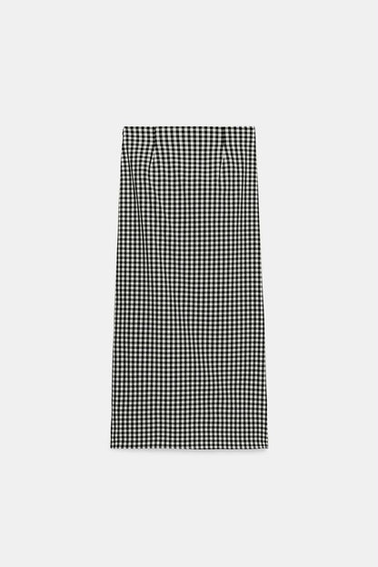 Zara Draped Gingham Skirt