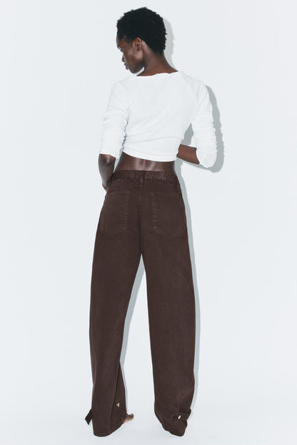 TRF Balloon Mid Rise Jeans With Belt Loops