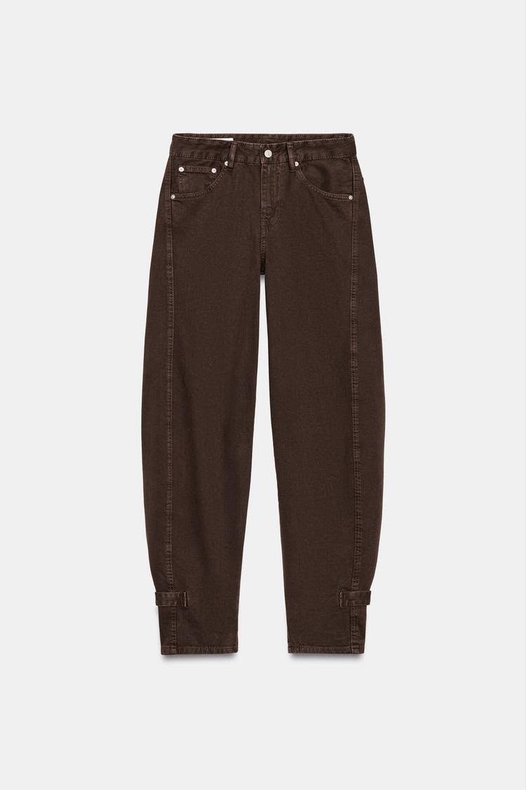 TRF Balloon Mid Rise Jeans With Belt Loops