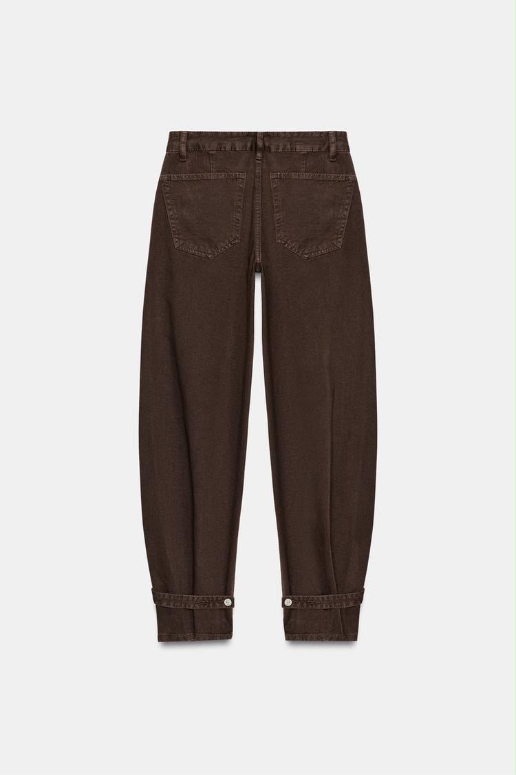 TRF Balloon Mid Rise Jeans With Belt Loops
