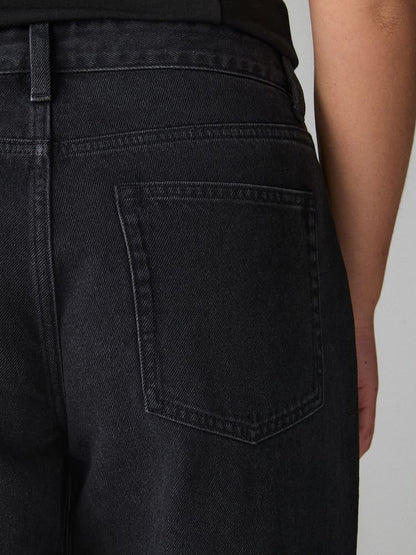 Washed Black Hourglass Baggy Wide Leg Jeans