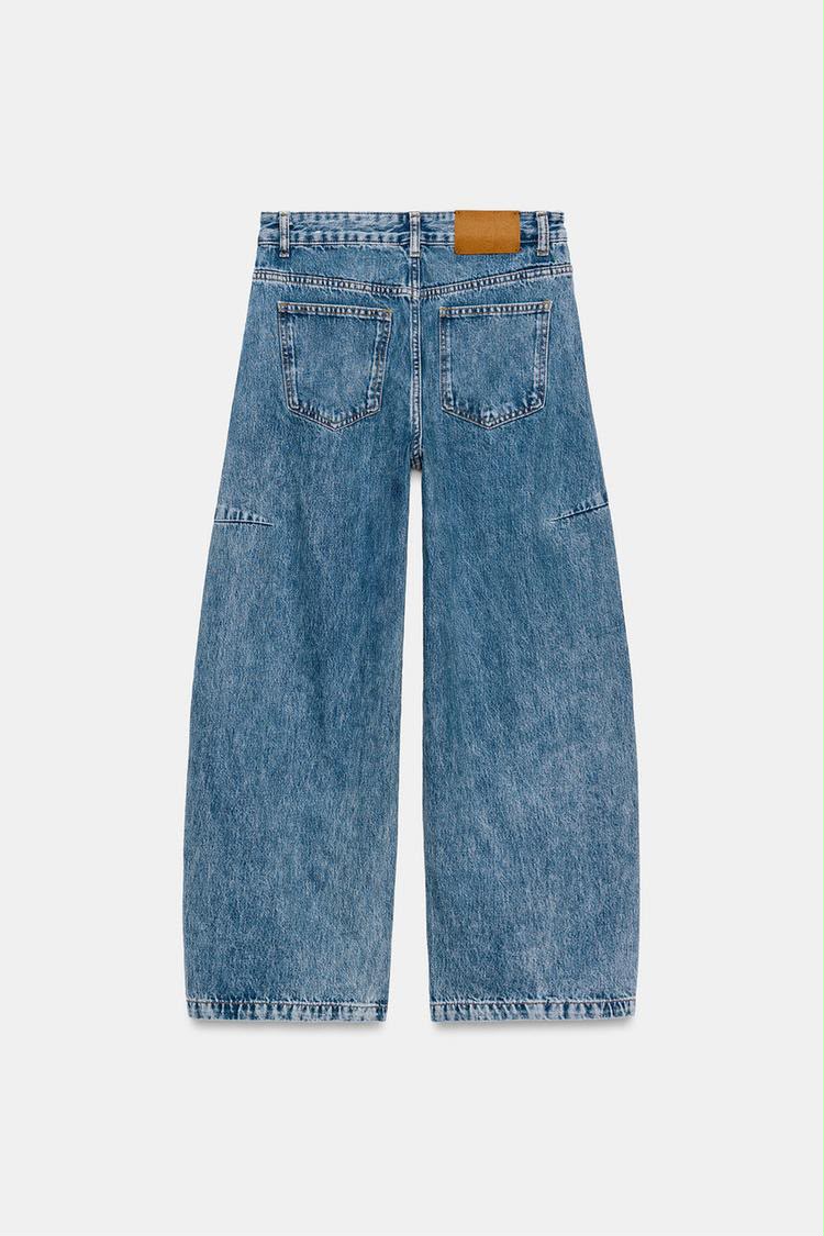 Mid Waist Balloon Leg Ankle Length Jeans