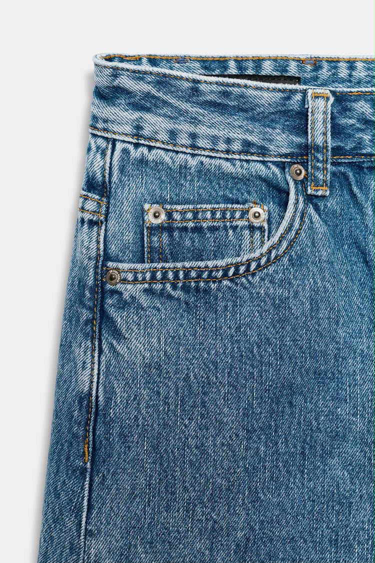 Mid Waist Balloon Leg Ankle Length Jeans