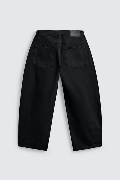 Zara Fitted Waist Relaxed And Curved Leg Balloon Fit