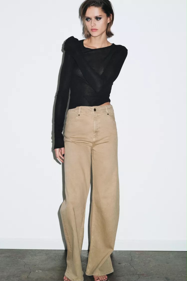 Zara High Waist Wide Leg Full Length