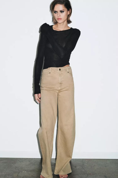 Zara High Waist Wide Leg Full Length