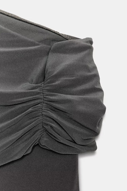Zara Asymmetrical Neckline Bodysuit