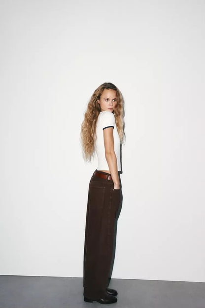 TRF Baggy Barrel Mid Waist Jeans