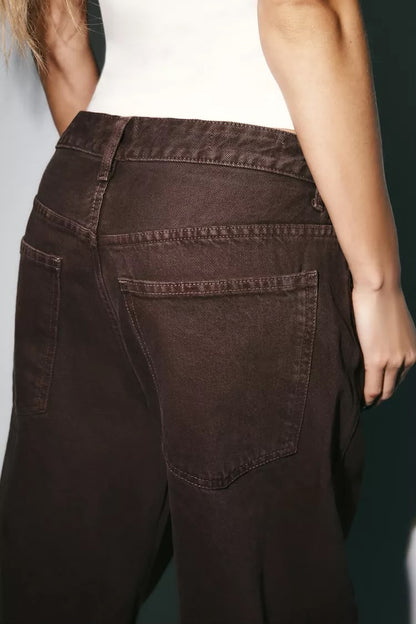 TRF Baggy Barrel Mid Waist Jeans