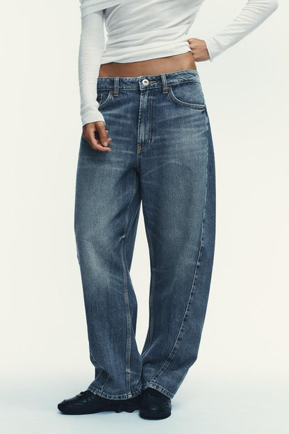 TRF Mid Waist Baggy Barrel Jeans
