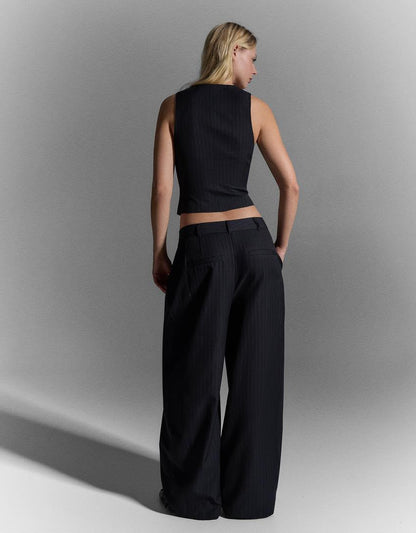 Bershka Crossover Waist Loose Fitting Trouser
