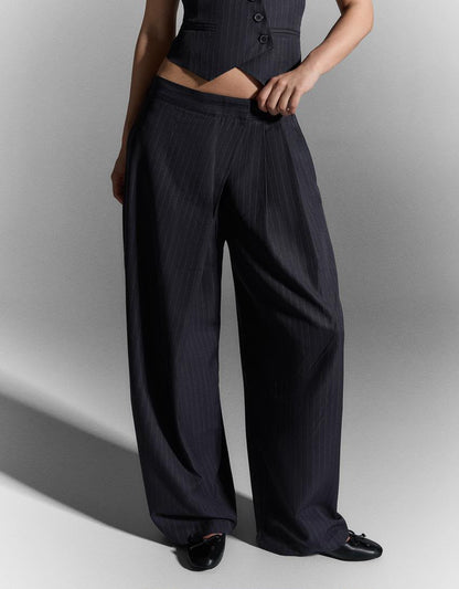 Bershka Crossover Waist Loose Fitting Trouser