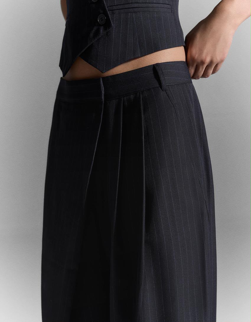Bershka Crossover Waist Loose Fitting Trouser