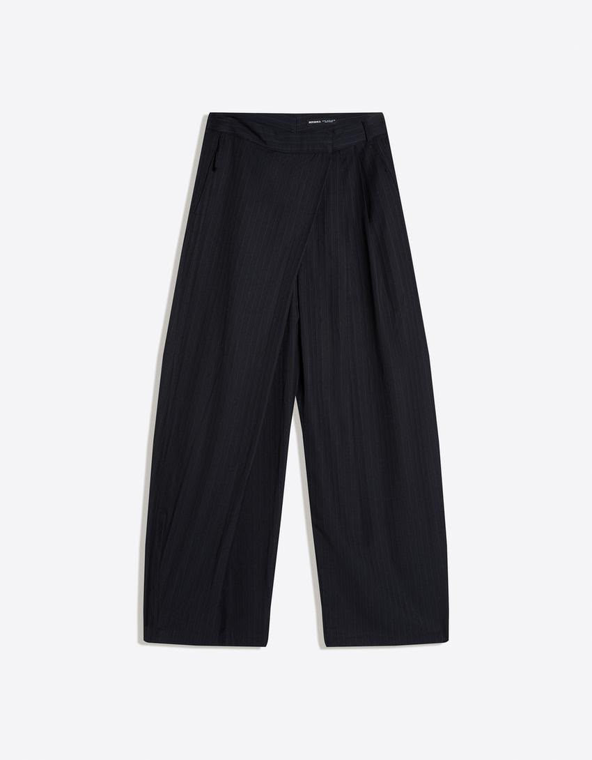Bershka Crossover Waist Loose Fitting Trouser