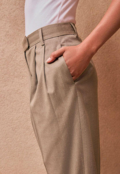 Neutral Stripe Tailored Trouser