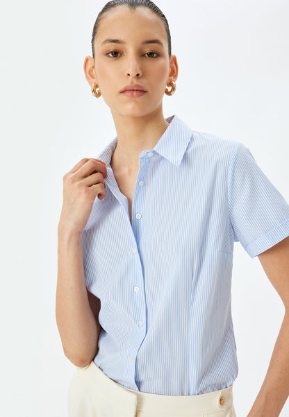 Button Down Stripe Blouse