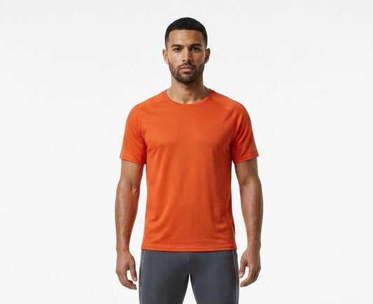 Good Move Men's Persist Gym T-Shirt - Burnt Orange.