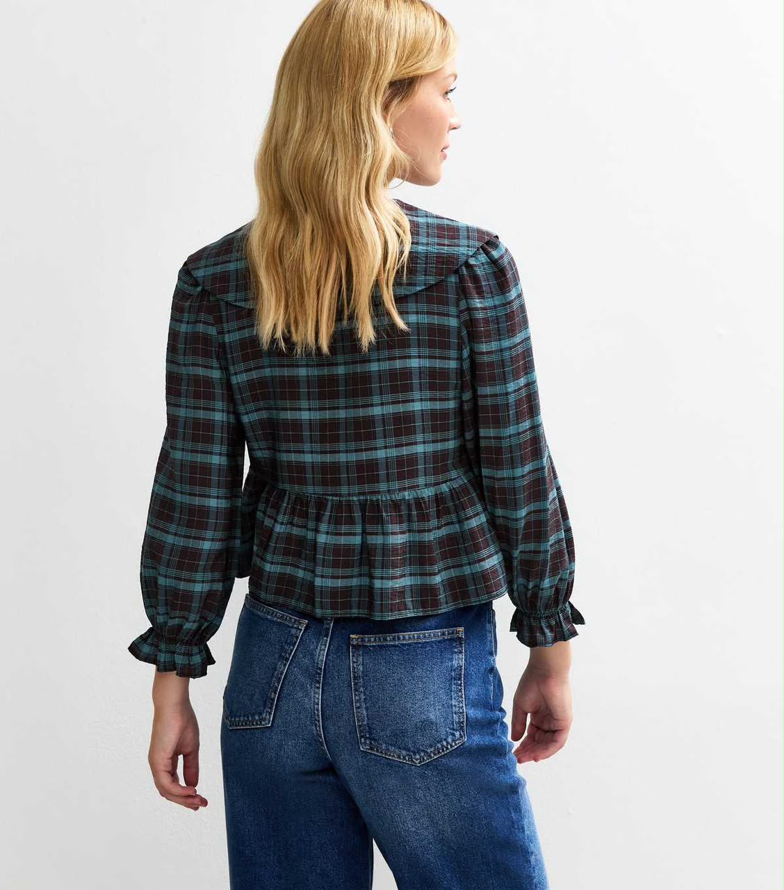 Brown Checked Tie Up Shirt
