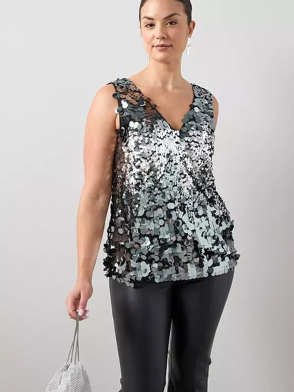 Curve Sequin V Neck Cami